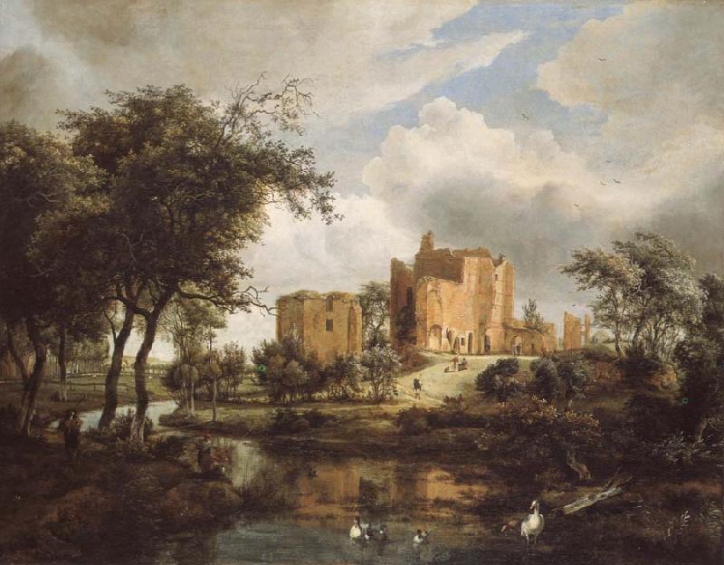 Meindert Hobbema The Ruins of Brederode Castle oil painting image